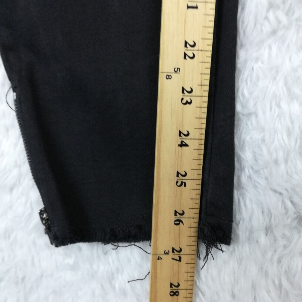 Kancan Womens Jeans Skinny‎ Crop Denim Black Wash Whiskering Raw Hem Plus 2XL - Picture 5 of 10